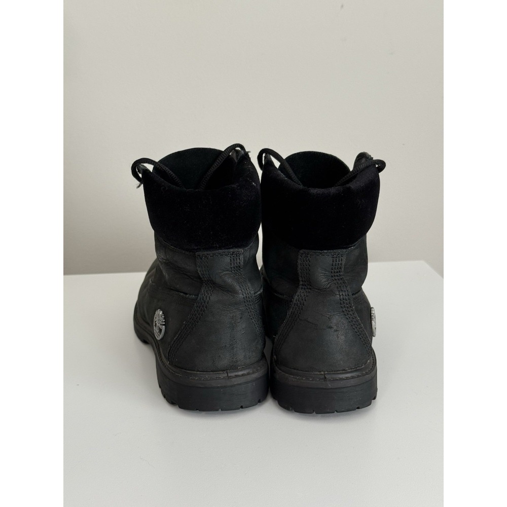 Timberland TB0A1KHH Women's Black Velvet Leather 6" Premium Collar Boot Sz 7 - Picture 3 of 10
